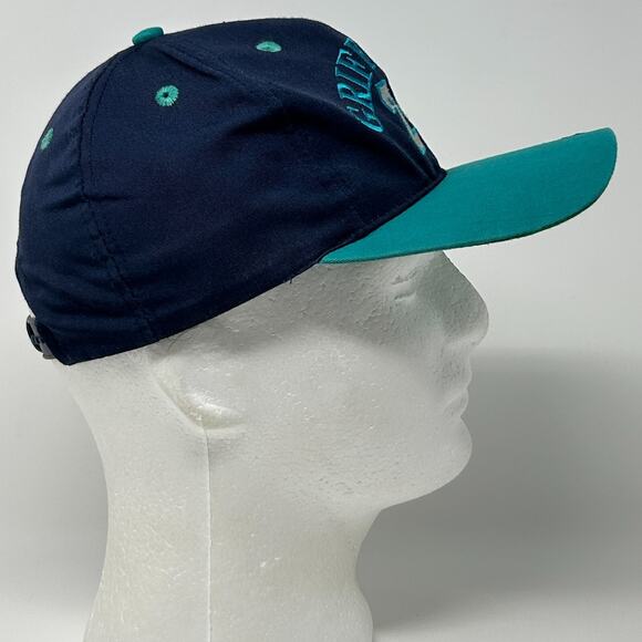 Vintage 90s Ken Griffey Jr Seattle Mariners Youth Hat Baseball Cap Snapback Blue - Picture 7 of 10